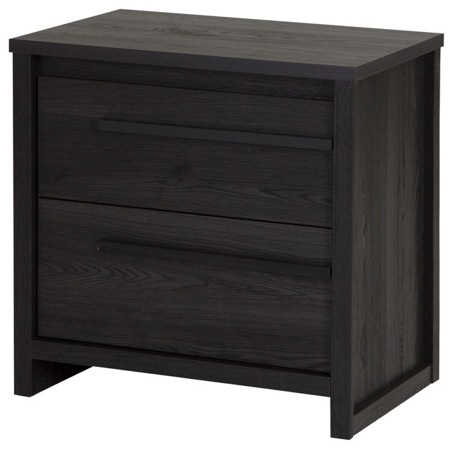South S Tao 2 Drawer Nightstand Transitional Nightstands And South S Tao 2 Drawer Nightstand Gray Oak