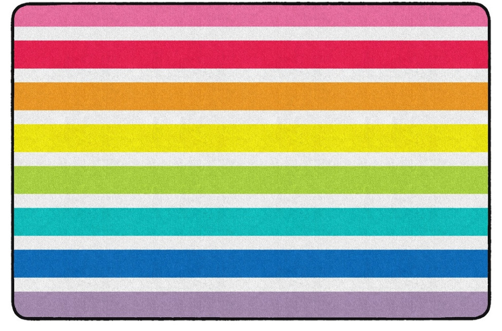 Flagship Carpets CA1995-44SG Hello Sunshine Bright Striped Rainbow
