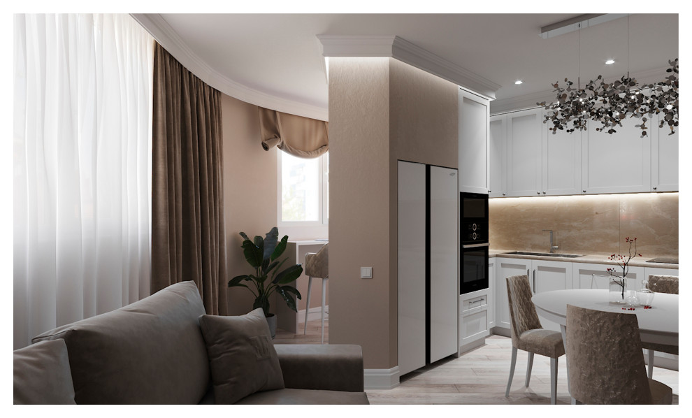 Дизайн-проект (холл, кухня-столовая, ванная комната)