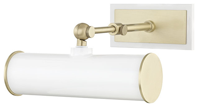 Holly HL263201-AGB/WH 1 Light Picture Light with Plug-Aged Brass/Soft Off White