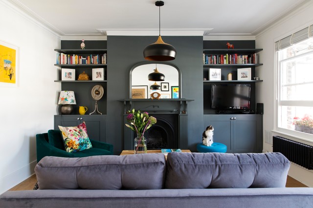 Hampstead Apartment transitional-living-room