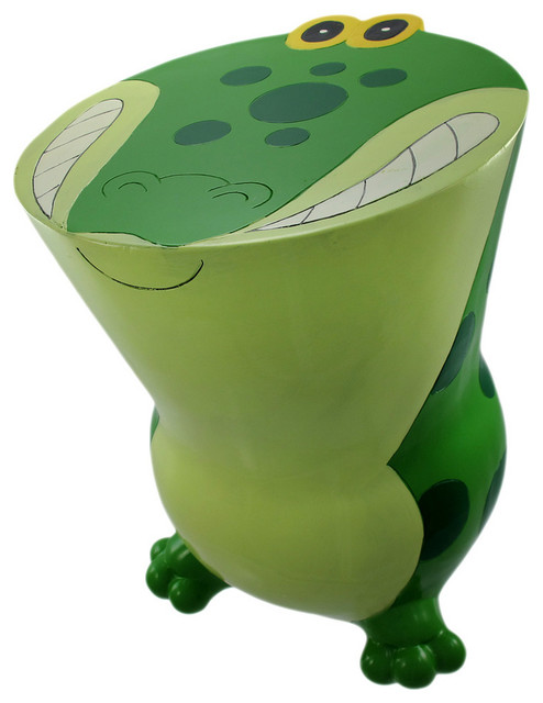 Green / Yellow Alligator Childs Stool Money Bank Gator