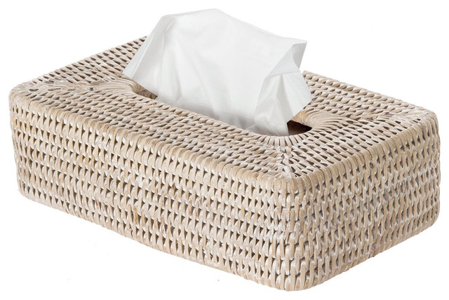 La Jolla Rattan Rectangular Tissue Box Cover White Wash Beach La Jolla Rattan Rectangular Tissue Box Cover White Wash