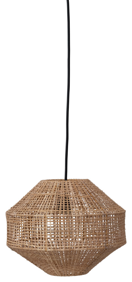 Handwoven Rattan Ceiling Light, Natural - Tropical - Pendant Lighting ...