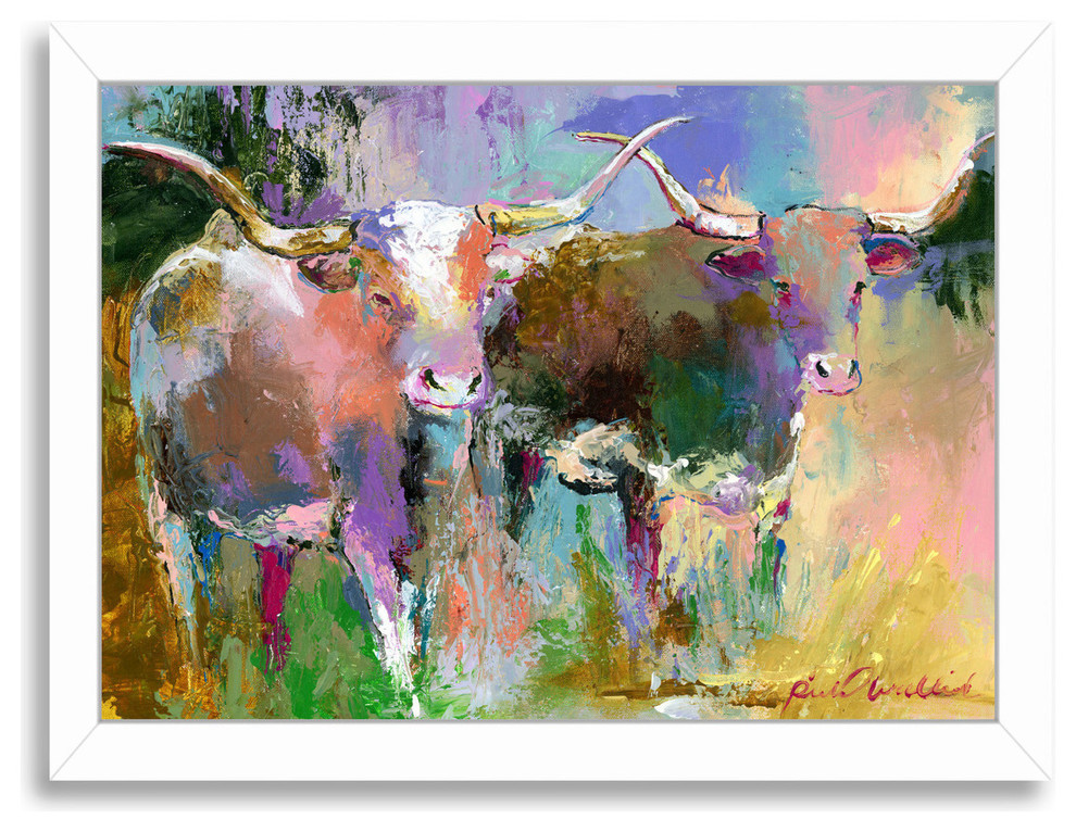 "Texas Longhorns," Art Print, 19"x25"x1"