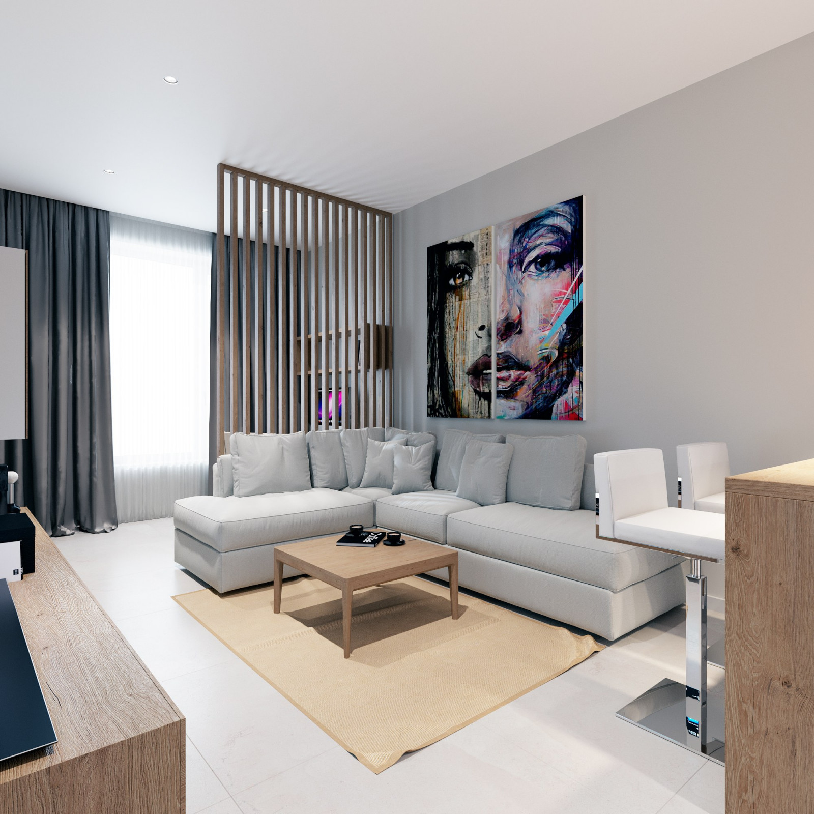 Дизайн-проект двухкомнатной квартиры в современном стиле