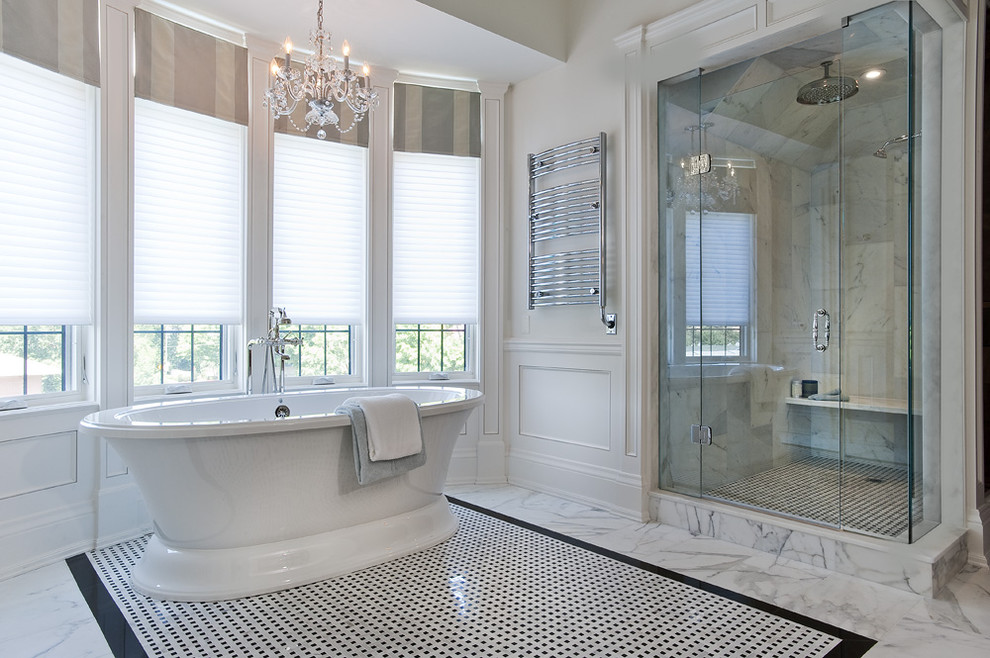 Jill Greaves Design Master Ensuite Freestanding Bath and Marble Shower