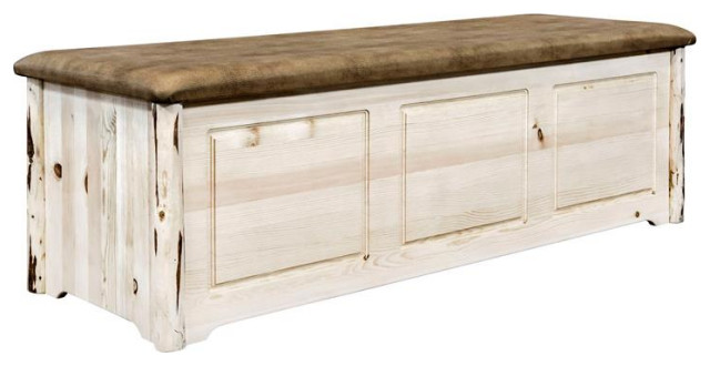 Montana Woodworks Hand-Crafted Solid Wood Blanket Chest in Natural