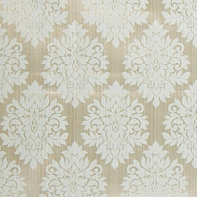 Mint Blue Green Damask Floral Medallion Cotton Jacquard Upholstery