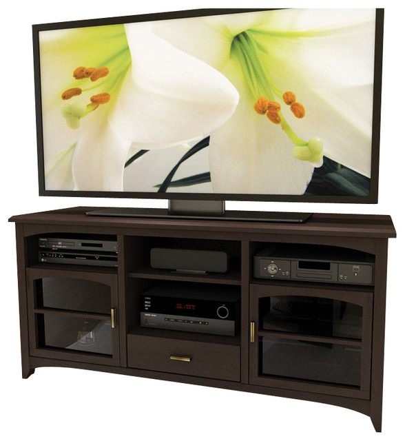 Corliving West Lake 60 Tv Stand In Dark Espresso Transitional
