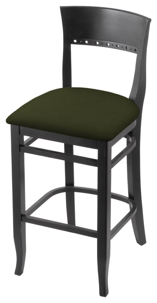 3160 30 Bar Stool with Black Finish and Canter Pine Seat