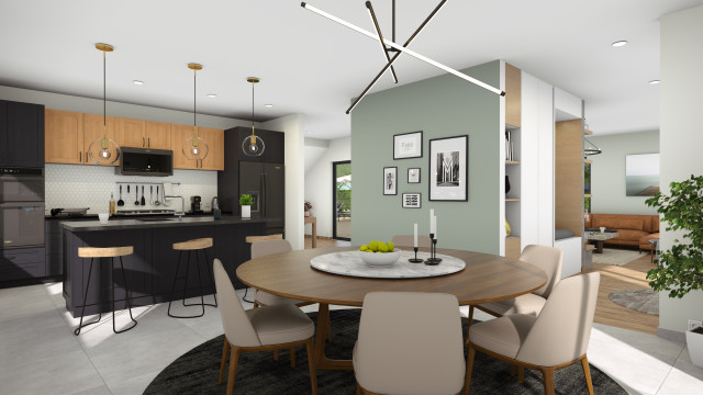 3D render - Kitchen design rendering