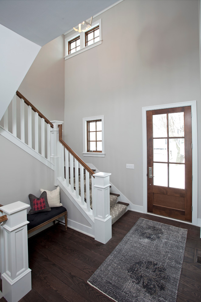 Design ideas for a transitional staircase in Minneapolis.
