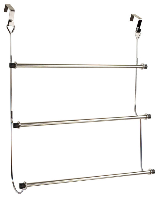 Home Basics Over The Door Towel Rack Chrome Contemporary Towel