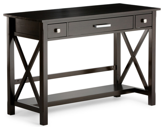 Kitchener Solid Wood Desk Transitional Desks And Hutches by Simpli Home Ltd. Houzz