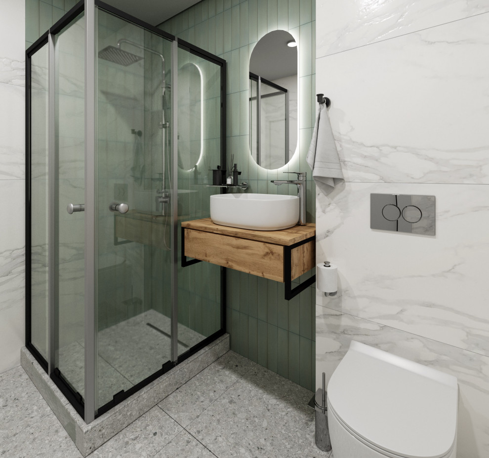 Дизайн "Фисташковый с элементами дерева"