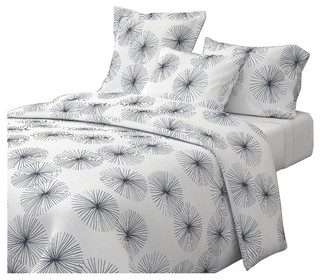 Dandelions White Navy By Friztin White Mid Century Modern Cotton