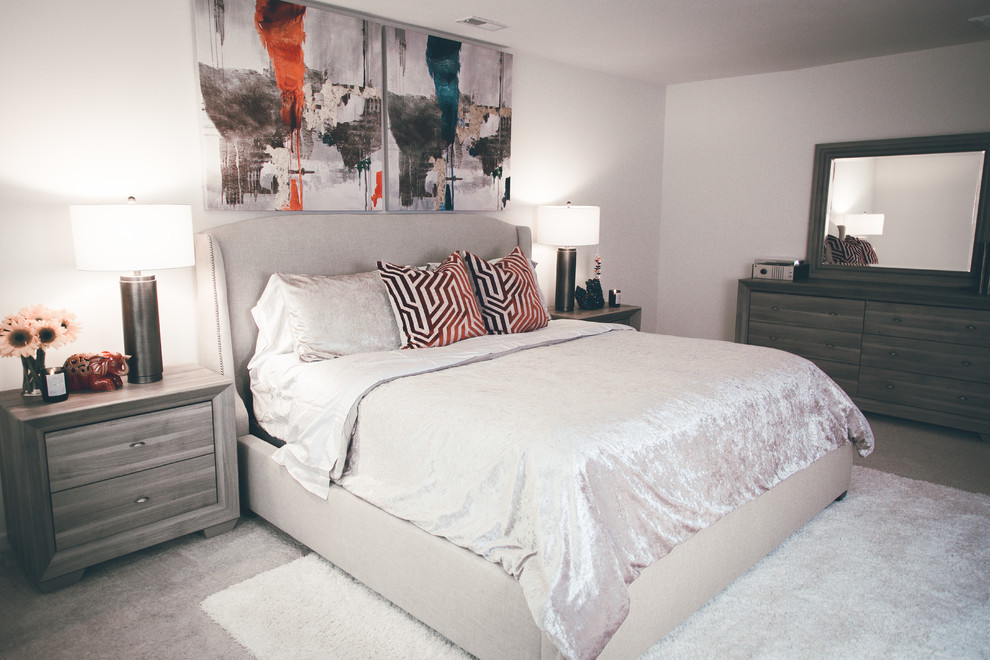 Inspiration for a contemporary bedroom in Charlotte.