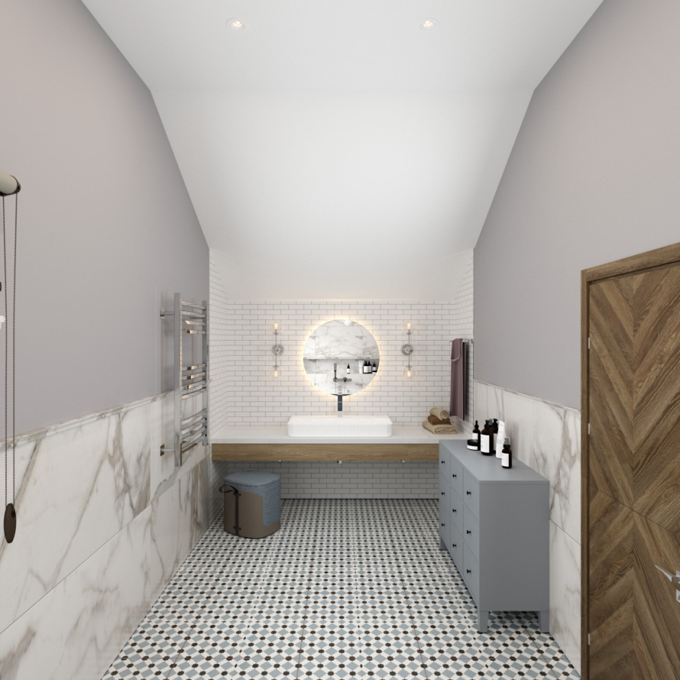 Двухэтажный дом с мансардным этажом