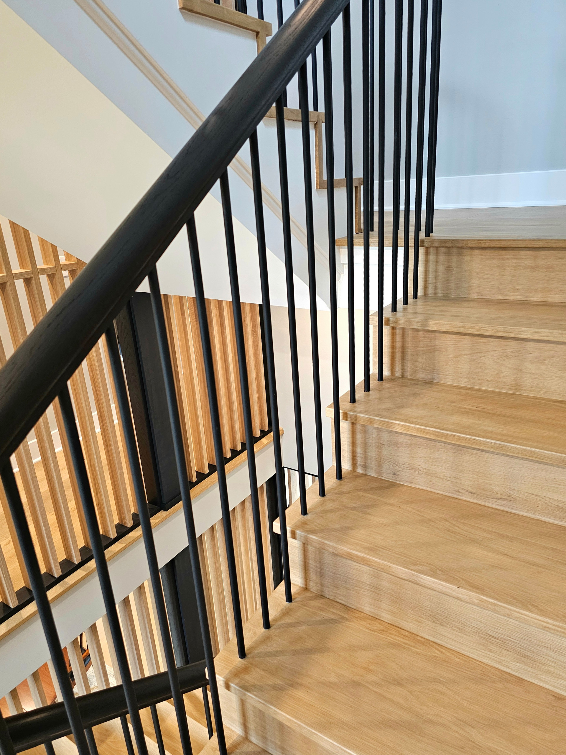 115_Stunning Continuous Rail System on 3 Story Floating Stairs; Arlington, VA 22