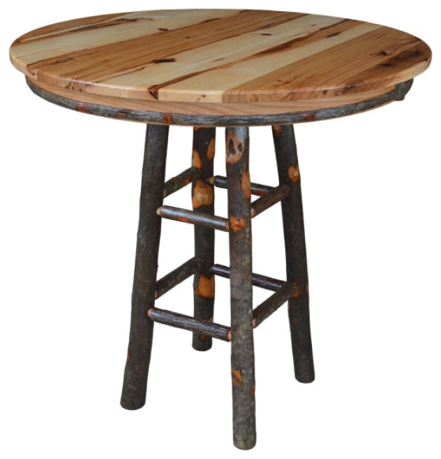 Hickory Round Bar Table, Rustic Hickory, 42" Round