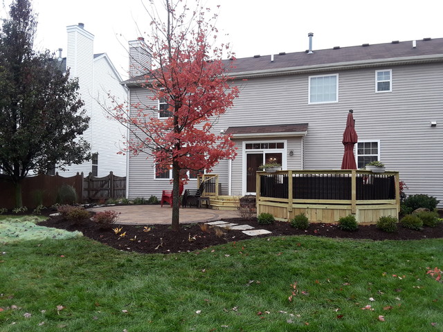 Wood Deck With Belgard Paver Patio Design In Oswego Il Chicago Wood Deck With Belgard Paver Patio Design In Oswego Il Chicago