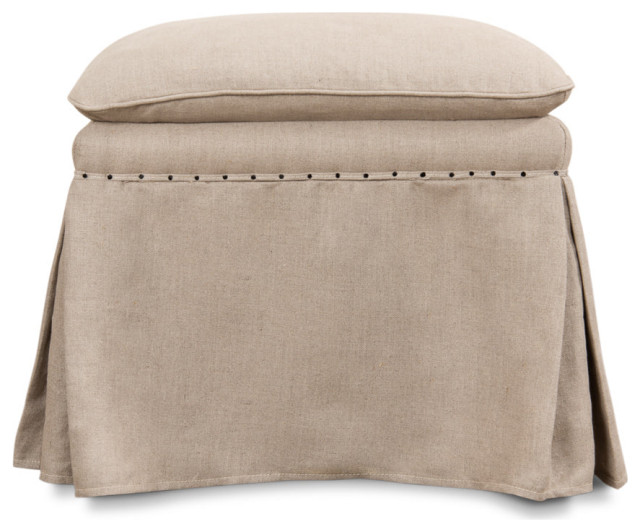 Draped Skirted Ottoman Transitional Footstools And Ottomans by