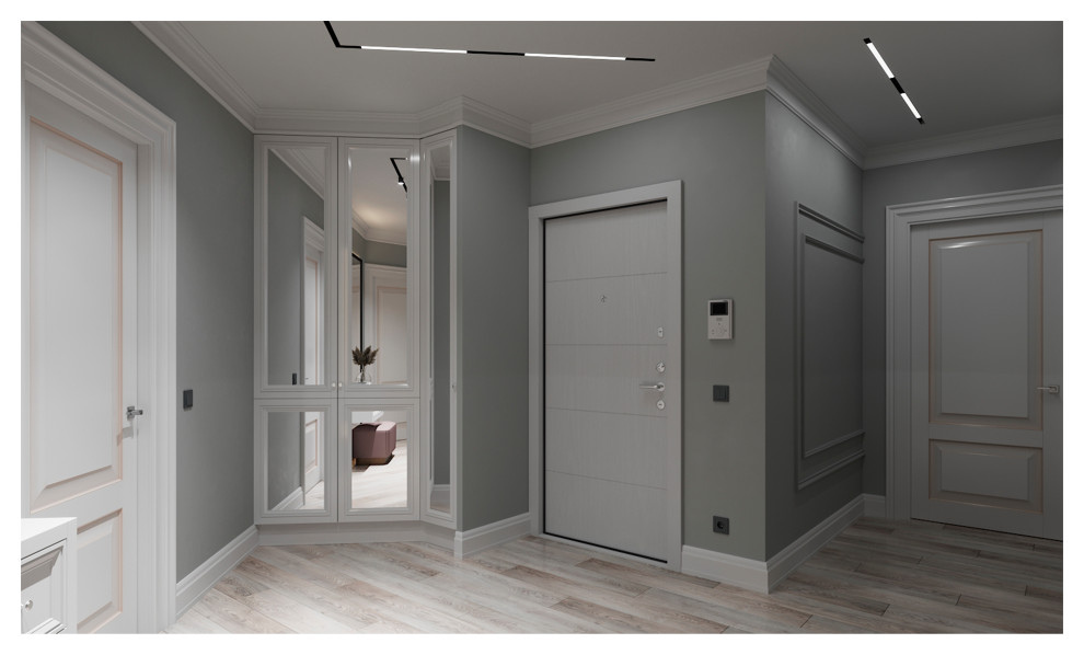 Дизайн-проект (холл, кухня-столовая, ванная комната)