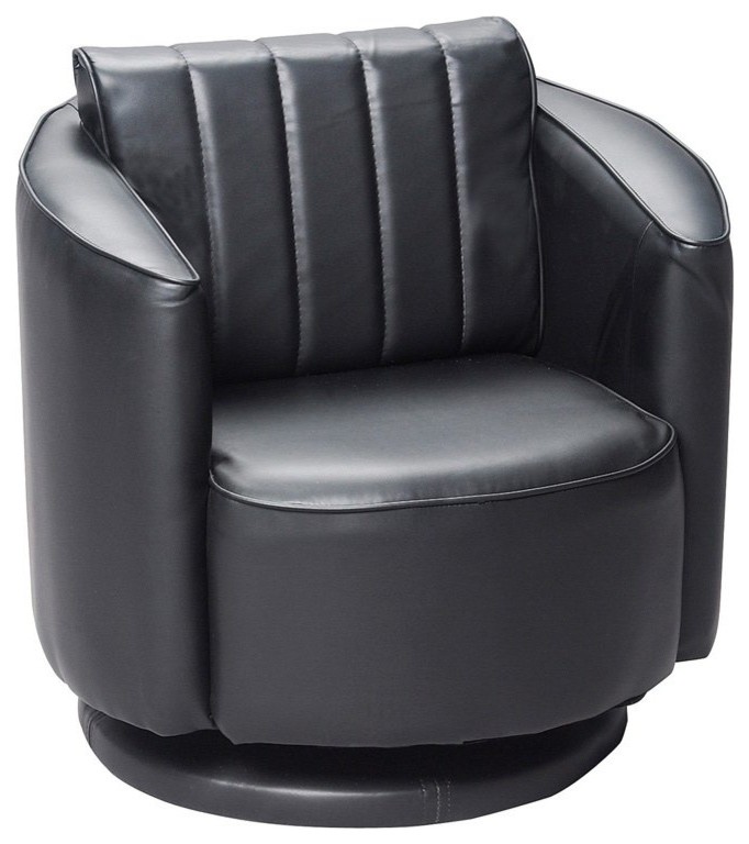 Gift Mark Upholstered Swivel Chair - 6750BK