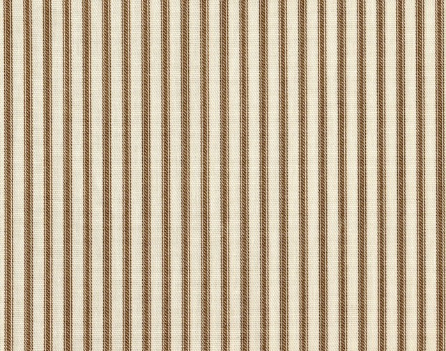 90" Tablecloth Round Suede Brown Ticking Stripe with Gingham Topper