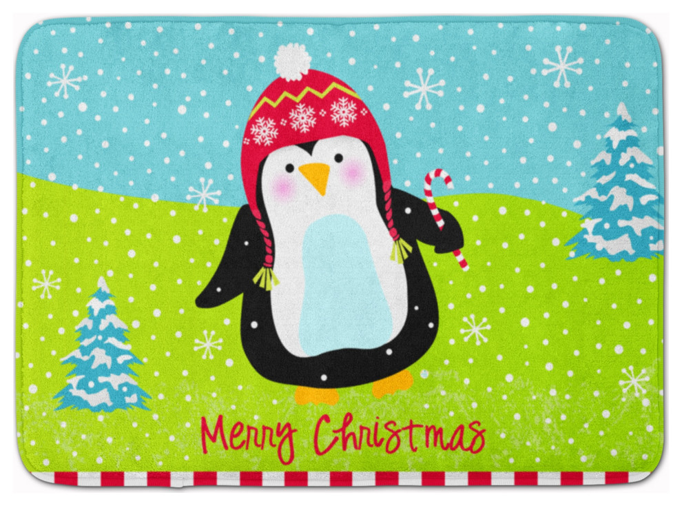 Caroline's Treasures Merry Christmas Happy Penguin Floor Mat