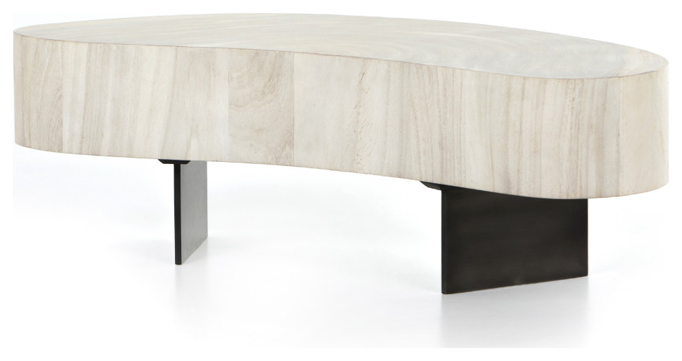 Avett Coffee Table Tall Piece, Bleached Transitional Coffee Tables