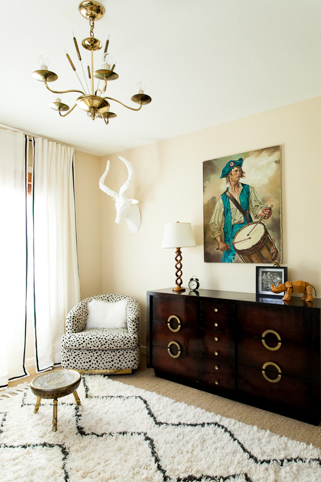 Inspiration for an eclectic kids' room in Austin with beige walls.