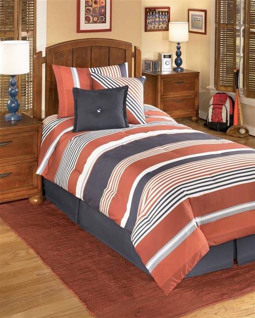 Striped Youth Comforter Bedding Set (Twin)