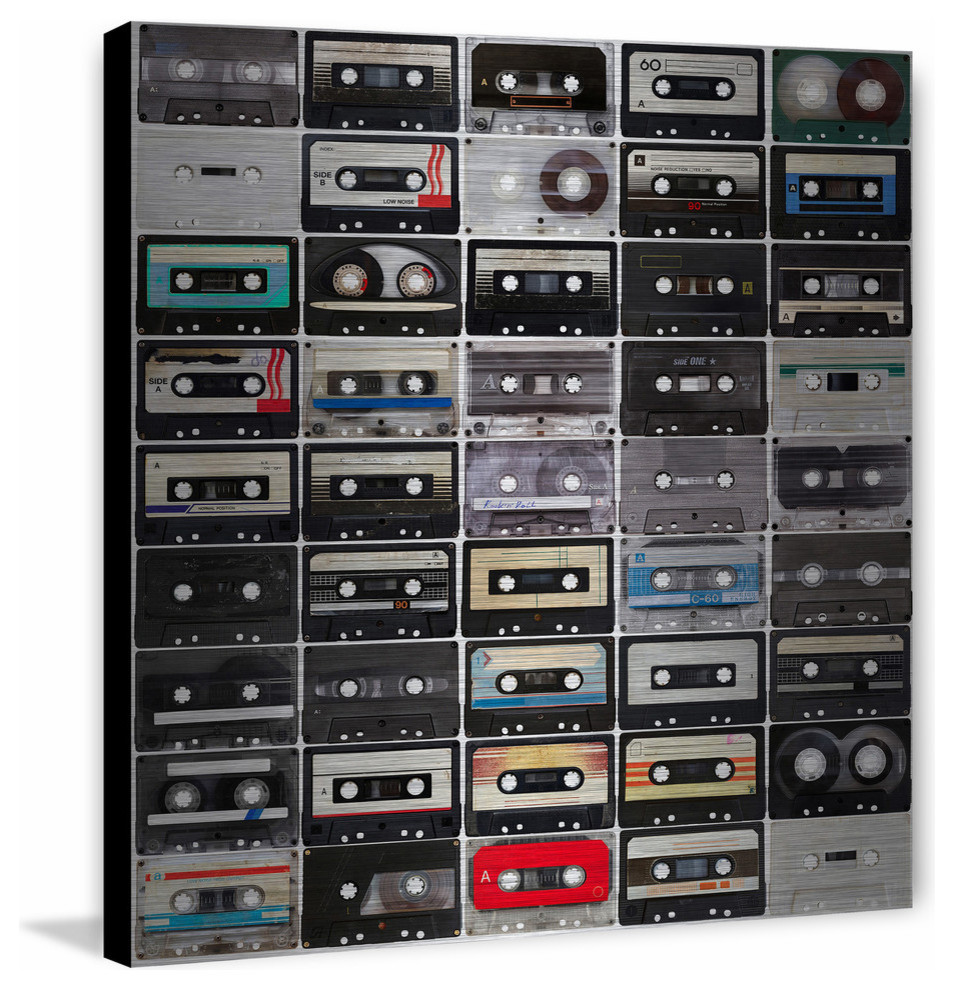 "Cassette Rows" Painting Print on Brushed Aluminum, 32"x32