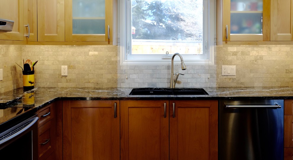Transitional kitchen photo in Calgary