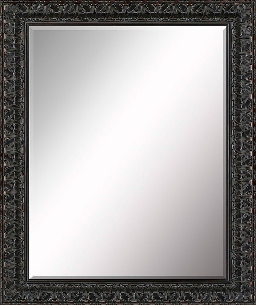 Beveled Mirror, Ornate Antiqued Dark