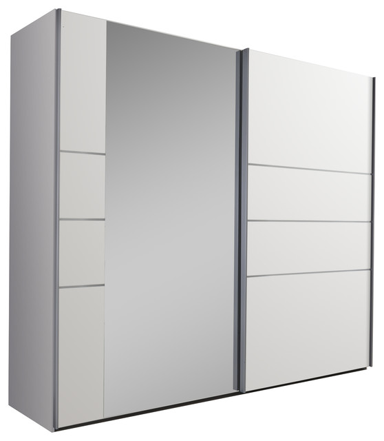 Marbella Mirror Panel Wardrobe, White
