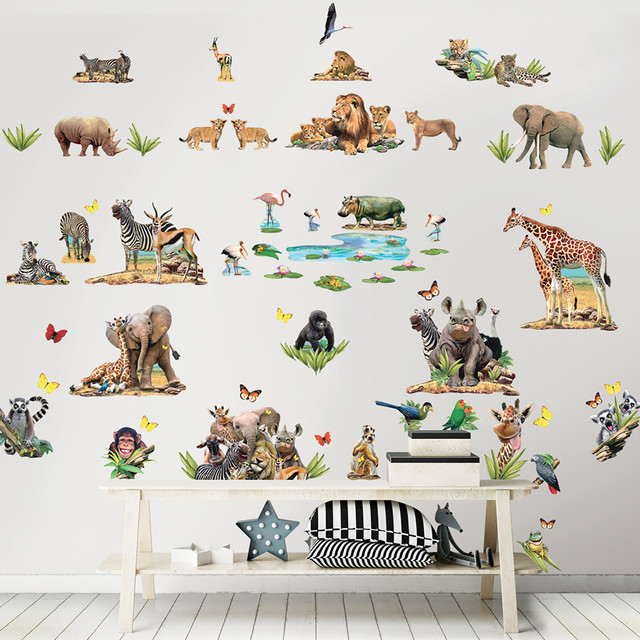 Jungle Safari Wall Stickers Contemporary Kids Decor By