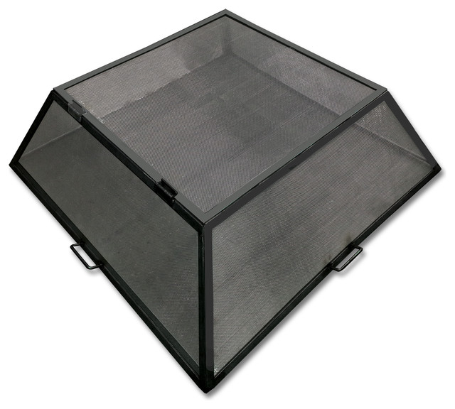 Master Flame Fire Pit Screen With Hinged Access, Carbon Steel, 48"