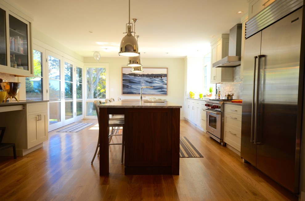Inspiration for a transitional kitchen remodel in Boston