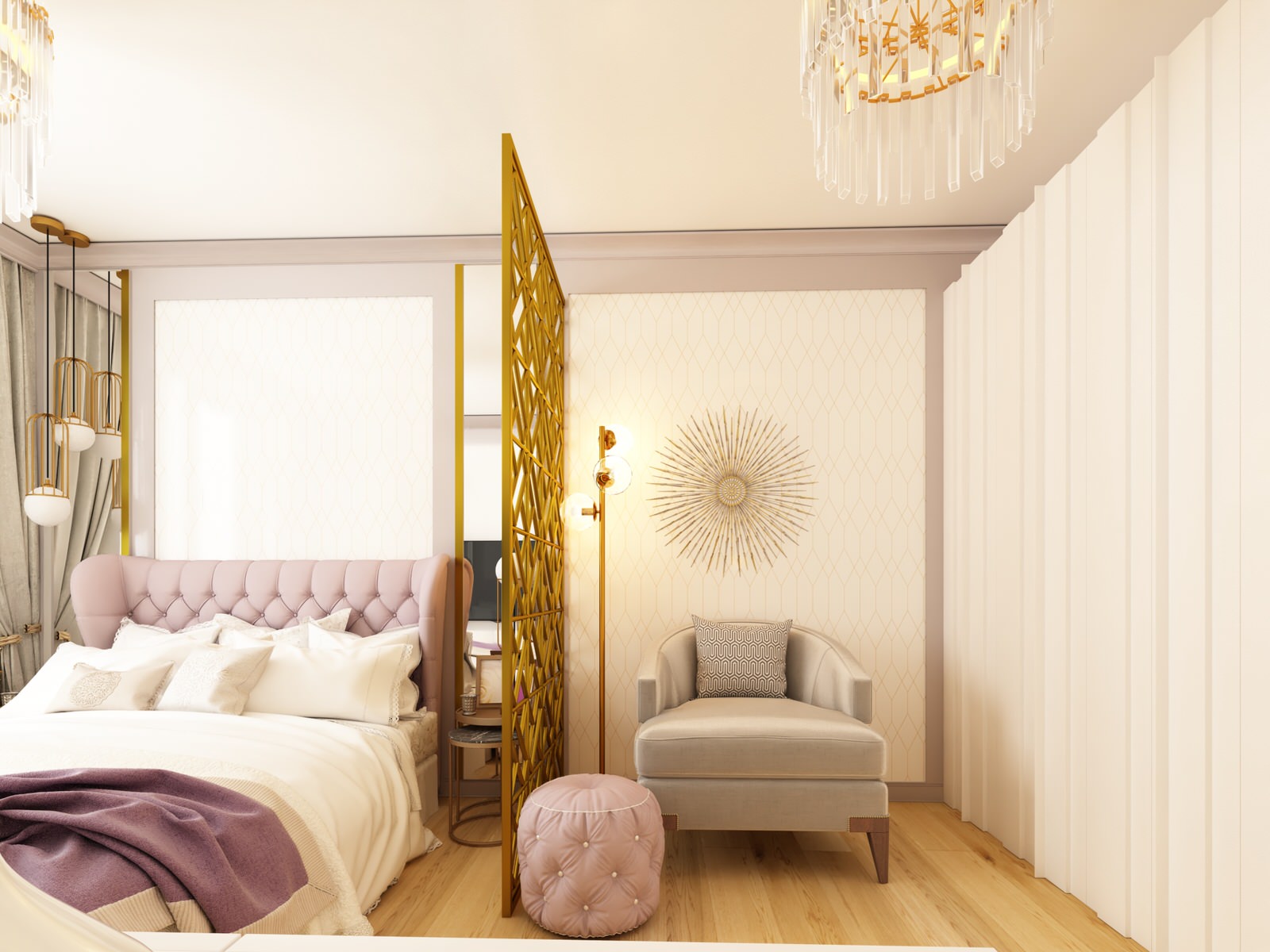 Однокомнатная квартира для девушки. Спальня