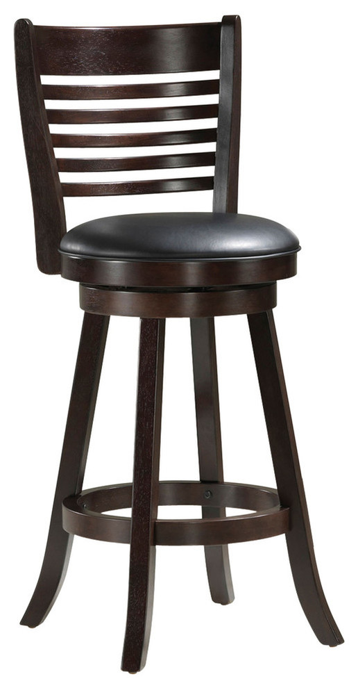 Monarch Barstools, Set of 2, 41", Swivel, Cappuccino, Bar Height