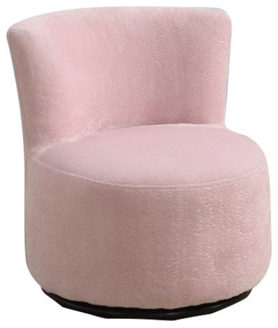 Juvenile Chair Swivel Fuzzy Pink Fabric