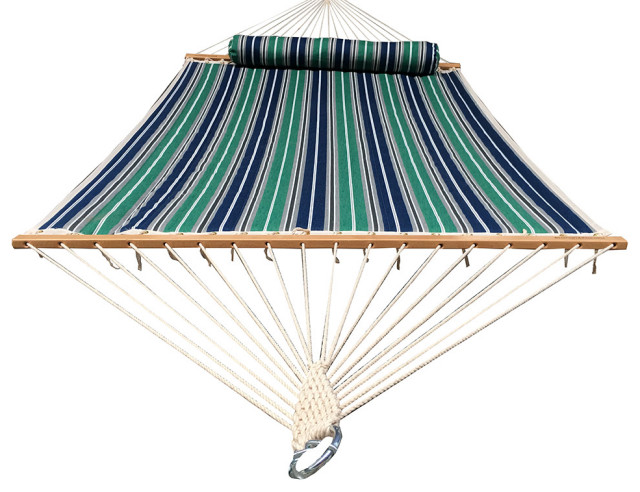 Deluxe Blue and White Quilted Hammock Extra Soft Polyester