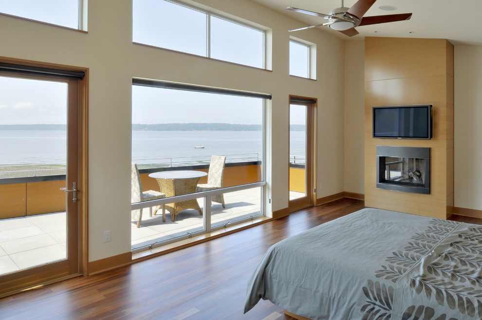 Photo of a beach style bedroom in Seattle.