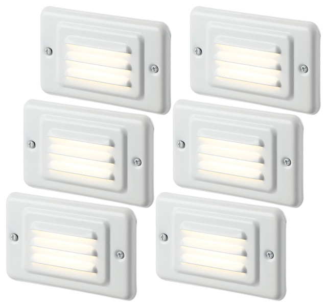 6Pack Step Lights Indoor, Wall Mount Stair Lights With Louver