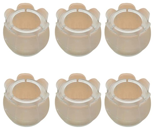 24 Piece Transparent Silicone Chair Leg Caps Furniture Floor