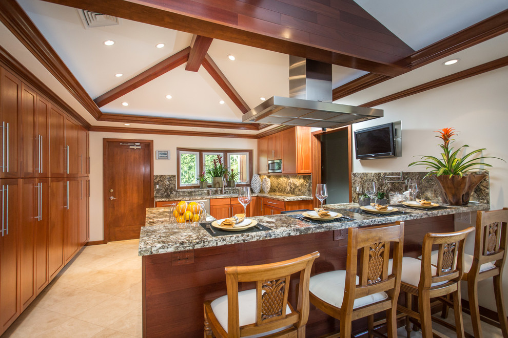 Design ideas for an eclectic kitchen in Hawaii.