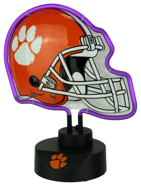 Clemson Tigers Football Helmet Neon Tabletop Statue Accent Lamp